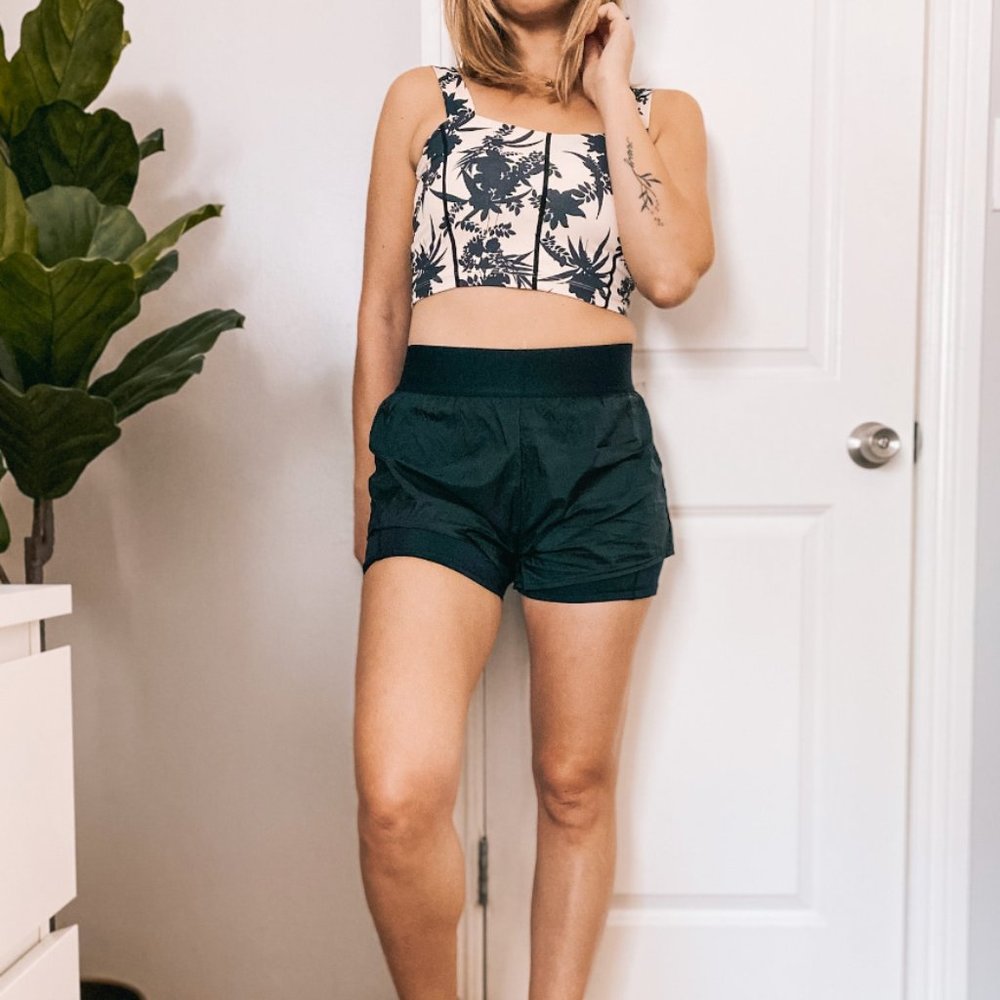 MONO B Lined Black Biker Shorts with Pockets